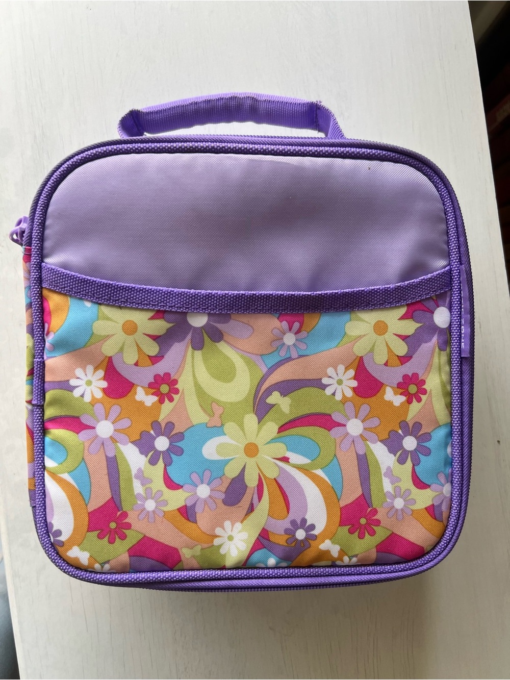 Purple Floral Kids Lunch Tote - Unbranded